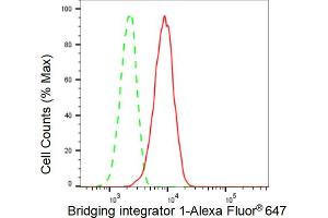 Flow cytometric analysis of Bridging integrator 1 expression in C2C12 cells using Bridging integrator 1 antibody (ABIN7797794), 1:2,000). (Recombinant BIN1 antibody)