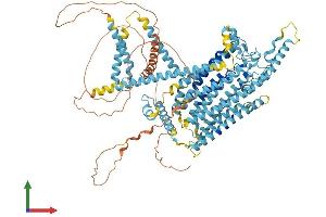 AlphaFold protein structure predicition of Human Recombinant TMC2 Protein, UniprotID Q8TDI7
