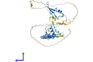 AlphaFold protein structure predicition of Human Recombinant MBD2 Protein, UniprotID Q9UBB5 (MBD2 Protein (AA 1-411) (His tag))