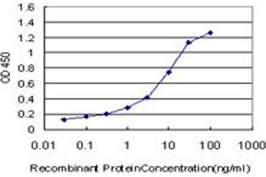 Detection limit for recombinant GST tagged LRRFIP1 is approximately 0. (LRRFIP1 antibody  (AA 675-784))