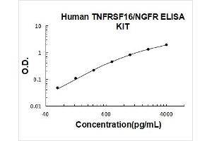 Human TNFRSF16/NGFR PicoKine ELISA Kit standard curve