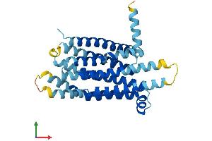 AlphaFold protein structure predicition of Mouse Recombinant Tas2r104 Protein, UniprotID Q7M723 (TAS2R104 Protein (AA 1-302) (His tag))