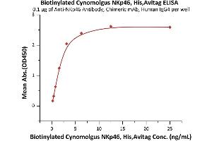 ELISA image for Natural Cytotoxicity Triggering Receptor 1 (NCR1) (AA 22-257) (Active) protein (His tag,AVI tag,Biotin) (ABIN6973180)