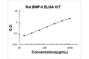 Rat BMP-9 PicoKine ELISA Kit standard curve