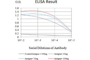 Black line: Control Antigen (100 ng),Purple line: Antigen (10 ng), Blue line: Antigen (50 ng), Red line:Antigen (100 ng) (CD99 antibody  (AA 1-185))