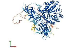 AlphaFold protein structure predicition of Human Recombinant ENGASE Protein, UniprotID Q8NFI3 (ENGASE Protein (AA 1-743) (His tag))