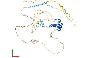 AlphaFold protein structure predicition of Mouse Recombinant En1 Protein, UniprotID P09065 (EN1 Protein (AA 1-401) (His tag))