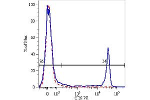 Surface staining of human peripheral blood lymphocytes using anti-human CD8 (CD8 antibody  (Biotin))