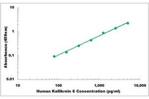 Representative Standard Curve (Kallikrein 6 ELISA Kit)