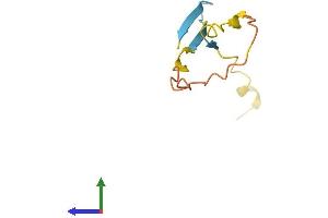 AlphaFold protein structure predicition of Human Recombinant ERVK-10 Protein, UniprotID P61580 (ERVK-10 Protein (AA 1-75) (Fc Tag))