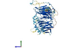 AlphaFold protein structure predicition of Human Recombinant EIF2A Protein, UniprotID Q9BY44