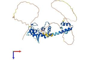 AlphaFold protein structure predicition of Mouse Recombinant Rnf34 Protein, UniprotID Q99KR6 (RNF34 Protein (AA 1-376) (His tag))