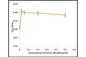Activity Assay (AcA) image for Heparin Binding EGF (Active) protein (ABIN5509459)