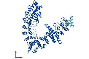 AlphaFold protein structure predicition of Human Recombinant FEM1B Protein, UniprotID Q9UK73