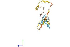 AlphaFold protein structure predicition of Mouse Recombinant Dazap2 Protein, UniprotID Q9DCP9
