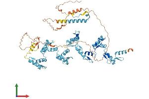 AlphaFold protein structure predicition of Human Recombinant ZNF816 Protein, UniprotID Q0VGE8