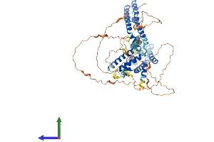 AlphaFold protein structure predicition of Human Recombinant KCNQ1 Protein, UniprotID P51787 (KCNQ1 Protein (AA 1-676) (His tag))
