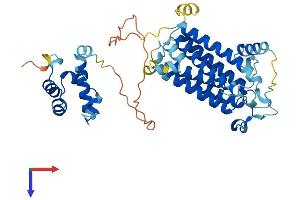 AlphaFold protein structure predicition of Human Recombinant SAMD8 Protein, UniprotID Q96LT4 (SAMD8 Protein (AA 1-415) (His tag))