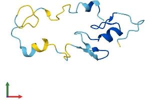 AlphaFold protein structure predicition of Mouse Recombinant Cript Protein, UniprotID O70333 (CRIPT Protein (AA 1-101) (His tag))