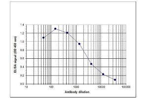 ELISA of anti-JMJD2b antibody ELISA results of Rabbit anti-JMJD2b antibody. (KDM4B antibody  (Internal Region))