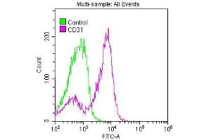 Flow Cytometry (FACS) image for anti-Platelet/endothelial Cell Adhesion Molecule (PECAM1) antibody (ABIN7127278)
