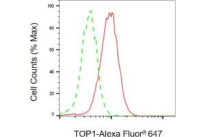 Flow cytometric analysis of TOP1 expression in PC-3 cells using TOP1 antibody (ABIN7800572), 1:2,000). (Topoisomerase I antibody)