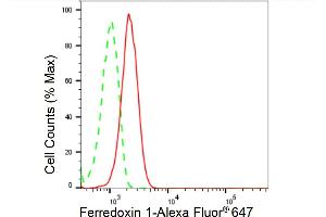 Flow cytometric analysis of Ferredoxin 1 expression in HepG2 cells using Ferredoxin 1 antibody (ABIN7798594), 1:2,000).