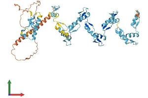 AlphaFold protein structure predicition of Human Recombinant ZNF680 Protein, UniprotID Q8NEM1