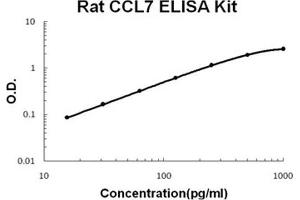 Rat CCL7/MCP-3 PicoKine ELISA Kit standard curve