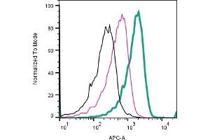 Cell surface detection of GLUT1 by direct flow cytometry in live intact mouse  T-cell lymphoma cells: + Rabbit IgG Isotype control-APC (ABIN7582043).