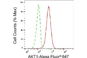 Flow cytometric analysis of AKT1 expression in H9c2 cells using AKT1 antibody (ABIN7800779), 1:2,000). (AKT1 antibody)