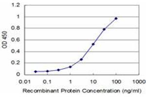 Detection limit for recombinant GST tagged ROR2 is approximately 1ng/ml as a capture antibody. (ROR2 antibody  (AA 34-143))