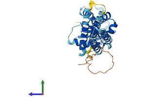 AlphaFold protein structure predicition of Human Recombinant SEC22C Protein, UniprotID Q9BRL7 (SEC22C Protein (AA 1-303) (His tag))