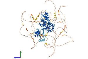 AlphaFold protein structure predicition of Human Recombinant CBLB Protein, UniprotID Q13191