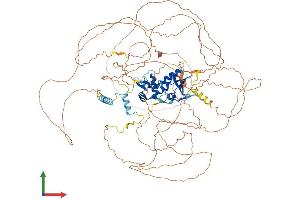 AlphaFold protein structure predicition of Mouse Recombinant Stox1 Protein, UniprotID B2RQL2