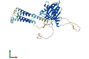 AlphaFold protein structure predicition of Mouse Recombinant Stard3 Protein, UniprotID Q61542
