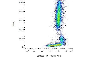 Flow cytometry analysis (surface staining) of human peripheral blood cells with anti-CD300a (MEM-260) purified, GAM-APC. (CD300a antibody)