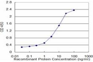 Detection limit for recombinant GST tagged WDR36 is approximately 0. (WDR36 antibody  (AA 853-951))