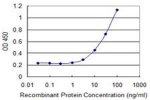 Detection limit for recombinant GST tagged 2-Mar is 1 ng/ml as a capture antibody. (MARCH2 antibody  (AA 1-176))