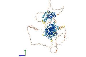 AlphaFold protein structure predicition of Human Recombinant BEND3 Protein, UniprotID Q5T5X7