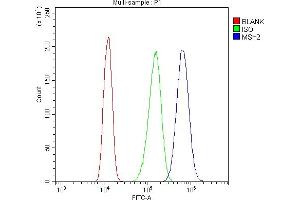 Flow Cytometry analysis of A431 cells using anti-MSH2 antibody (ABIN3043885).