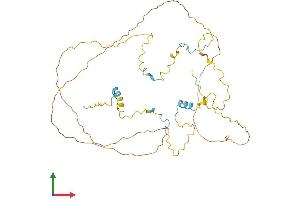 AlphaFold protein structure predicition of Mouse Recombinant Rcsd1 Protein, UniprotID Q3UZA1 (RCSD1 Protein (AA 1-412) (His tag))