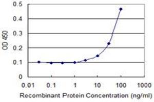 Detection limit for recombinant GST tagged EPHB2 is 3 ng/ml as a capture antibody. (EPH Receptor B2 antibody  (AA 226-325))