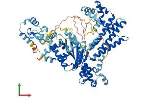 AlphaFold protein structure predicition of Human Recombinant FAM200B Protein, UniprotID P0CF97 (FAM200B Protein (AA 1-657) (His tag))