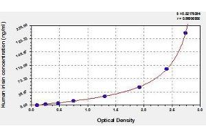 Typical standard curve (FNDC5 ELISA Kit)