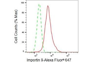 Flow cytometric analysis of Importin 9 expression in HepG2 cells using Importin 9 antibody (ABIN7799024), 1:2,000).