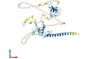 AlphaFold protein structure predicition of Human Recombinant MBD2 Protein, UniprotID Q9UBB5 (MBD2 Protein (AA 1-411) (His tag))