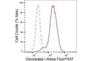 Flow cytometric analysis of Glyoxalase I expression in HeLa cells using Glyoxalase I antibody (ABIN7798785), 1:2,000). (Recombinant GLO1 antibody)