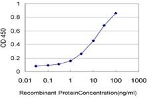 Detection limit for recombinant GST tagged GATAD2B is approximately 0. (GATAD2B antibody  (AA 3-110))