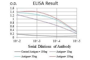 Black line: Control Antigen (100 ng), Purple line: Antigen(10 ng), Blue line: Antigen (50 ng), Red line: Antigen (100 ng), (NG2 antibody  (AA 2247-2308))